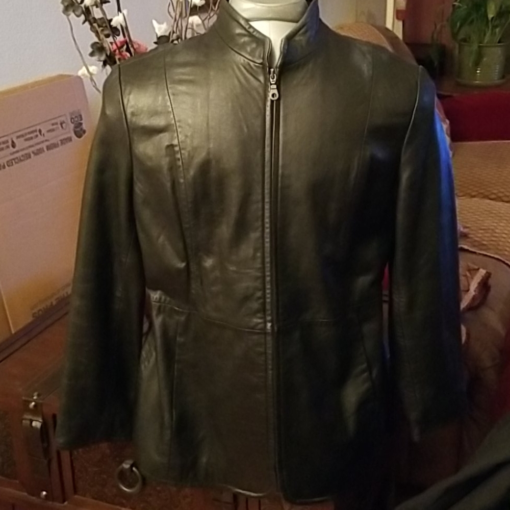 RICARDO -  100% matte soft blk leather jacket